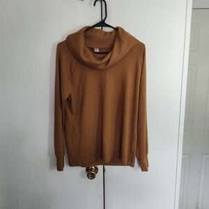 Just Be Camel Cowl Neck Sweater